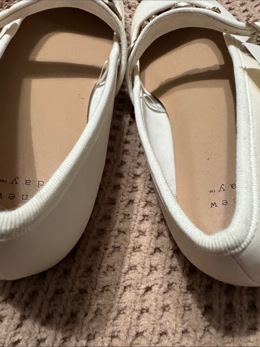 Cream Mary Jane Flats with Gold Floral Embellishments by a New Day 🎯 - Picture 8 of 8